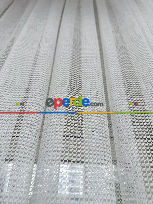 Sarmaşık Dal Desenli Fransız Dantel Örme Tül Perde, Desenli Ütü İstemeyen Tül