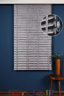 Gri 50mm Silüet Kumaş Jaluzi Perde