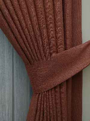 Keten Açık Kiremit Renk Düz Fon Perde- Kiremit Rengi