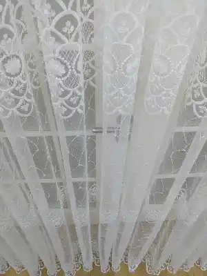Brode İşlemeli Tül Perde- Ekru