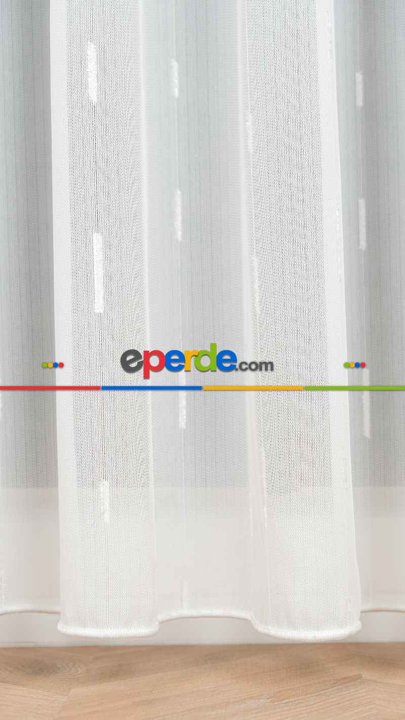 Düz Sade Tül, Sade Hafif Çizgili Tül Perde, Modern Ütü İstemez Kırışmaz Tül Perde, Havana