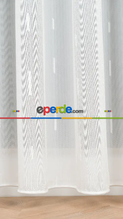 Düz Sade Tül, Sade Hafif Çizgili Tül Perde, Modern Ütü İstemez Kırışmaz Tül Perde, Havana