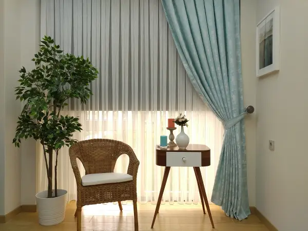 Açık Mavi Renk Jakar Desenli Fon Perde- Mavi Açık-mavi Doymamış