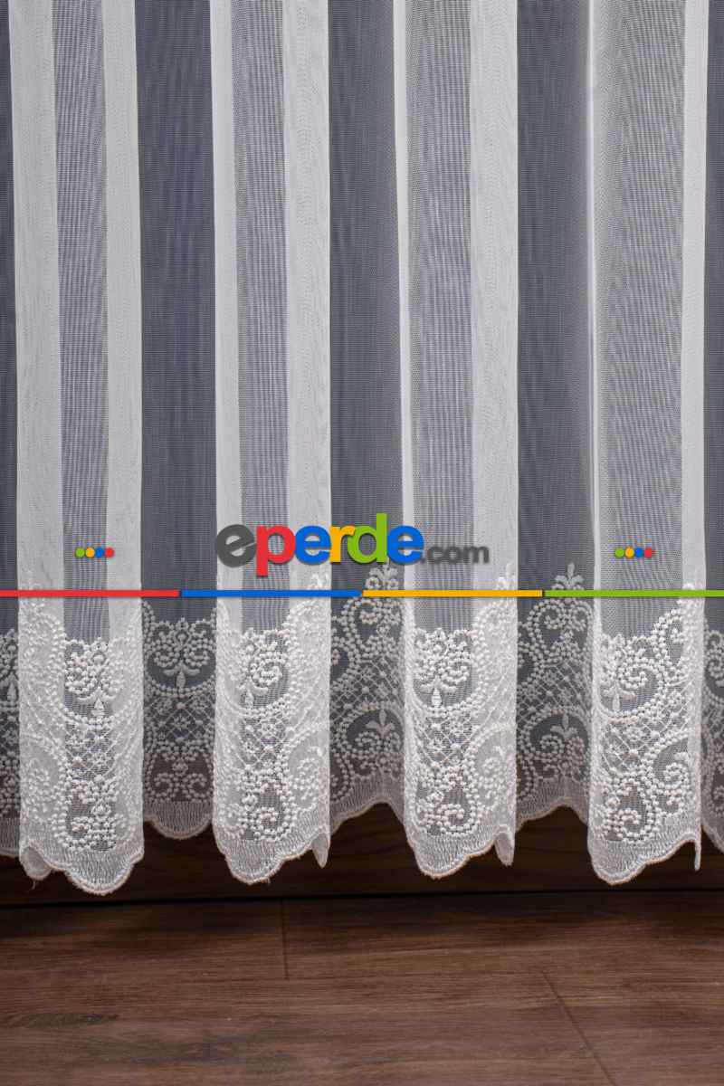 Salon Tül Perde - Elit Nakış İşlemeli Tül Perde