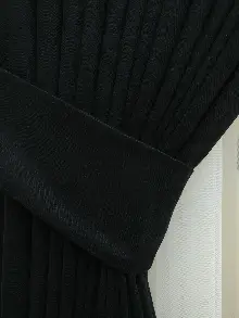 Siyah Düz Sade Fon Perde ( Dökümlü Fon )- Siyah