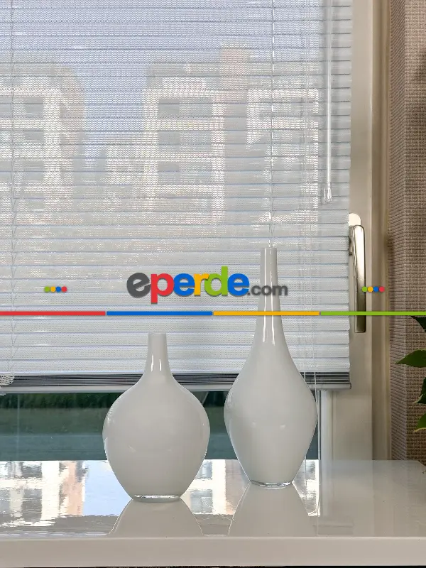 Mutfak Jaluzi - Beyaz Perfore (delikli) Alüminyum Jaluzi Perde - 25mm