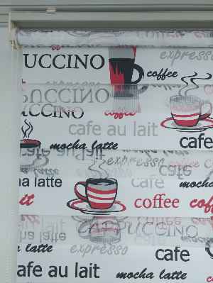 Mutfak Zebra Perde Desenli- Siyah Kırmızı