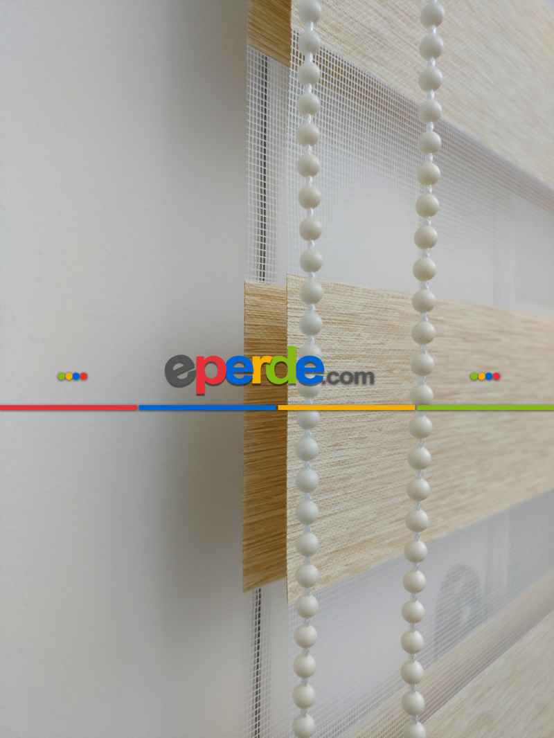 Sütlü Kahve Düz Bambu Zebra Perde (kalın Zeminli)- Sütlü Kahve