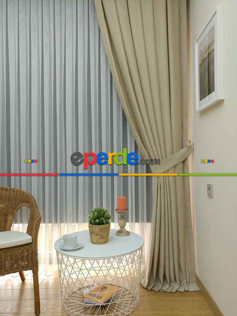 Soft Bej Fon Perde (150)- Bej