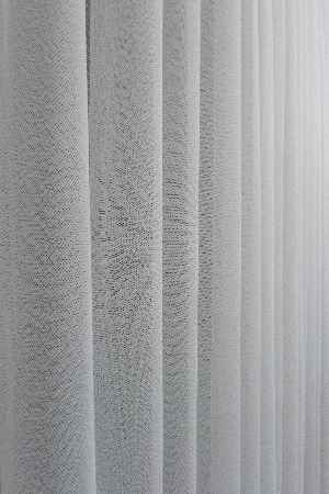 Grek Zemin Üzerine Eteği Kabartma Nakış İşlemeli Tül Perde Ekru