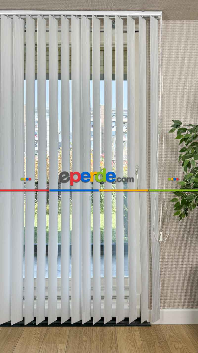 Ekru Çizgili Pvc Dikey Perde, Dikey Stor Perde