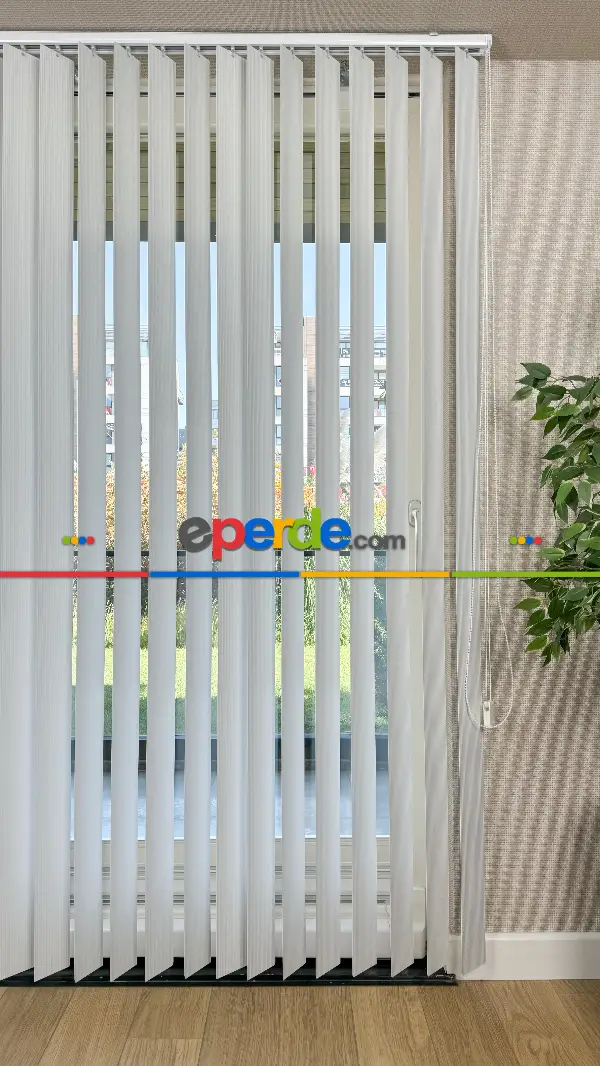 Ekru Çizgili Pvc Dikey Perde, Dikey Stor Perde