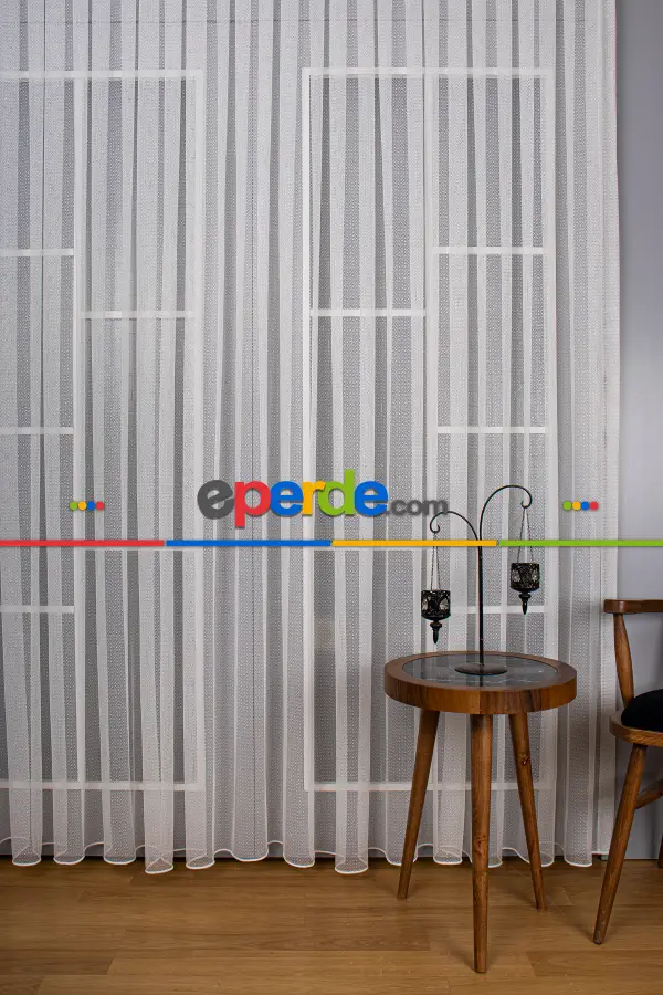 Kız ve Erkek Çocuk Odası Tül Perde - Mini Puantiyeli Örme Tül Perde