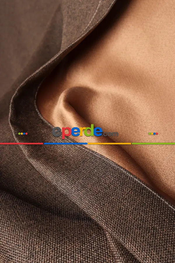 Kahverengi Keten Blackout Karartma Işık Geçirmez