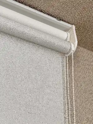 Ekru Gümüş Simli Çiftli Sistem Tül Stor Perde, Standart Metal Kasalı Yüksek Kalite Kornişe Kolay Montaj Seçenekli