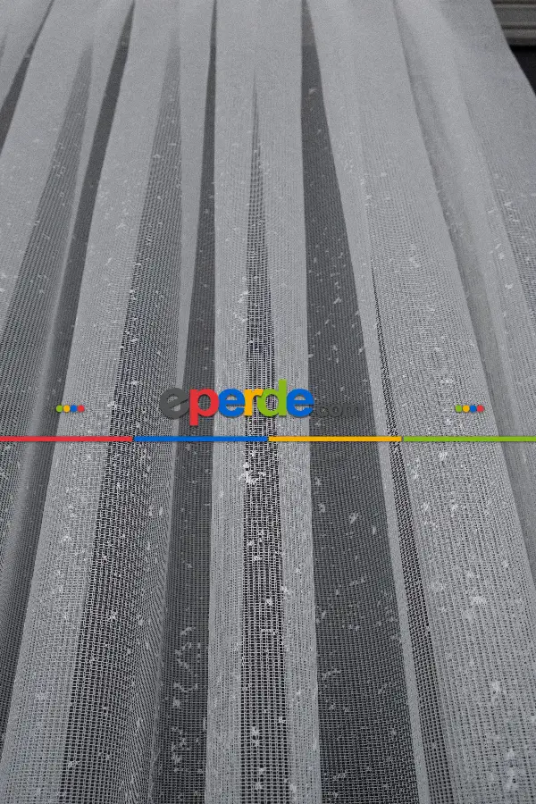 Yatak Odası - Modern Koyu Kahverengi Desenli Degrade Geçişli Örme Tül Perde Yüksek Kalite