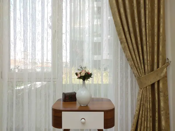 Patine Desenli Sütlü Kahve - Katyonik Jakar Fon Perde- Sütlü Kahve