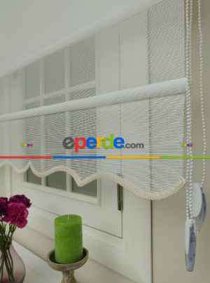 Yeni Sezon Çiftli Sistem Hasır Desen Ekru- Ekru