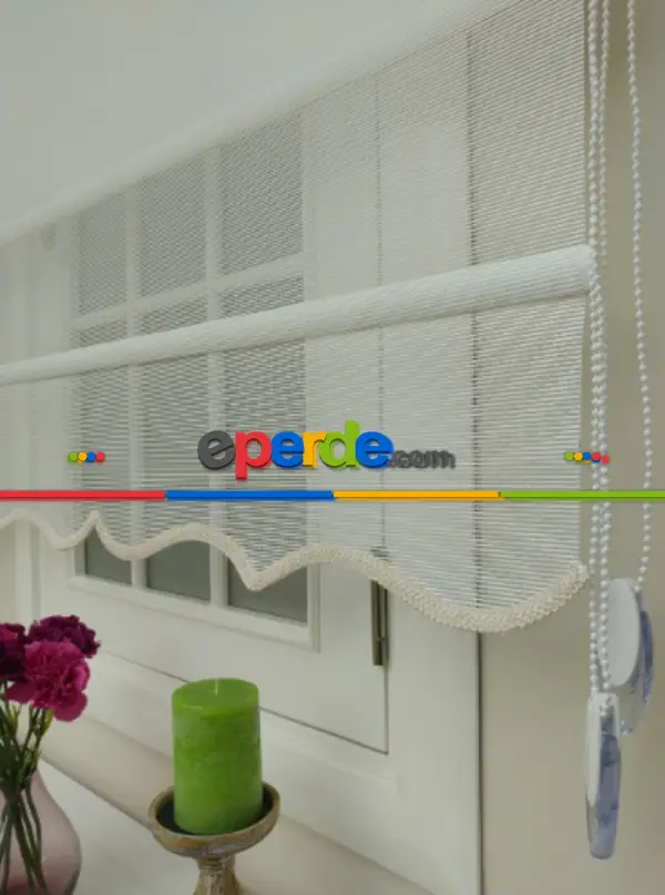 Yeni Sezon Çiftli Sistem Hasır Desen Ekru- Ekru