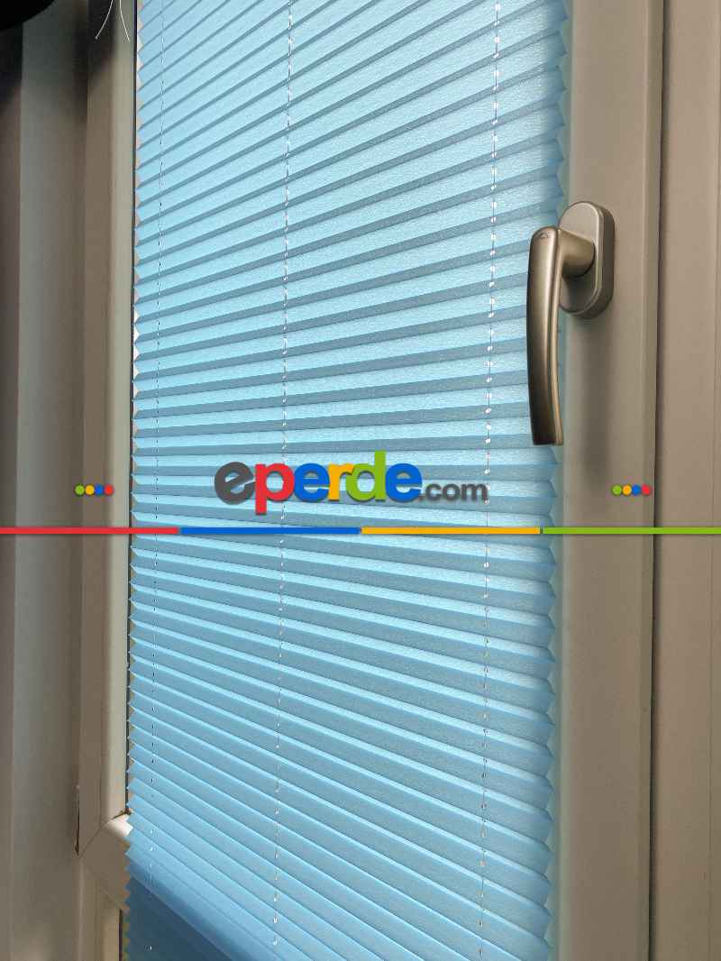 Mutfak - Plisel Perde, Mavi Diamond Seri Cam Balkon Perdesi 1. Kalite Matkapsız Montaj Yaylı Sistem