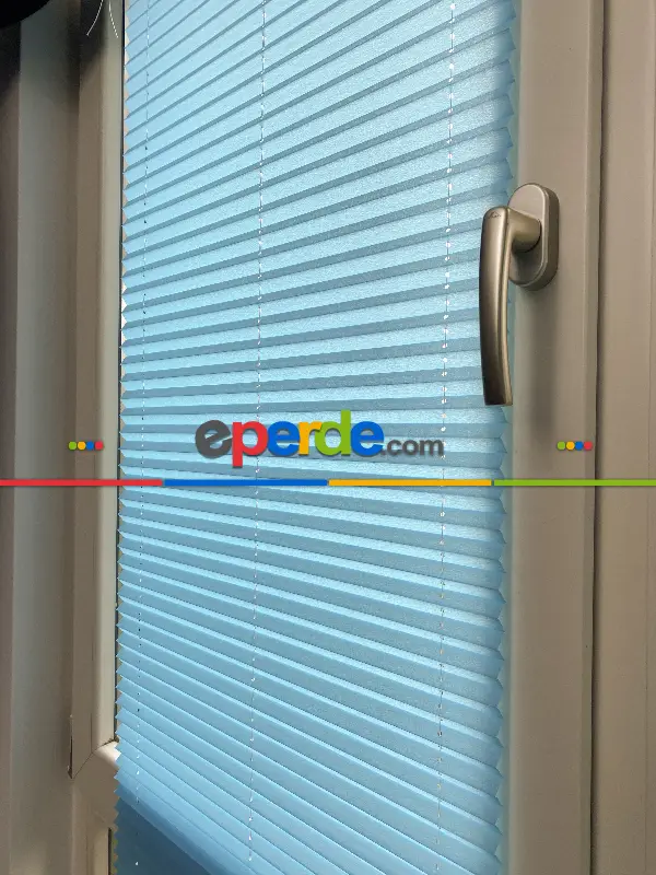 Plise Perde Mavi Renk