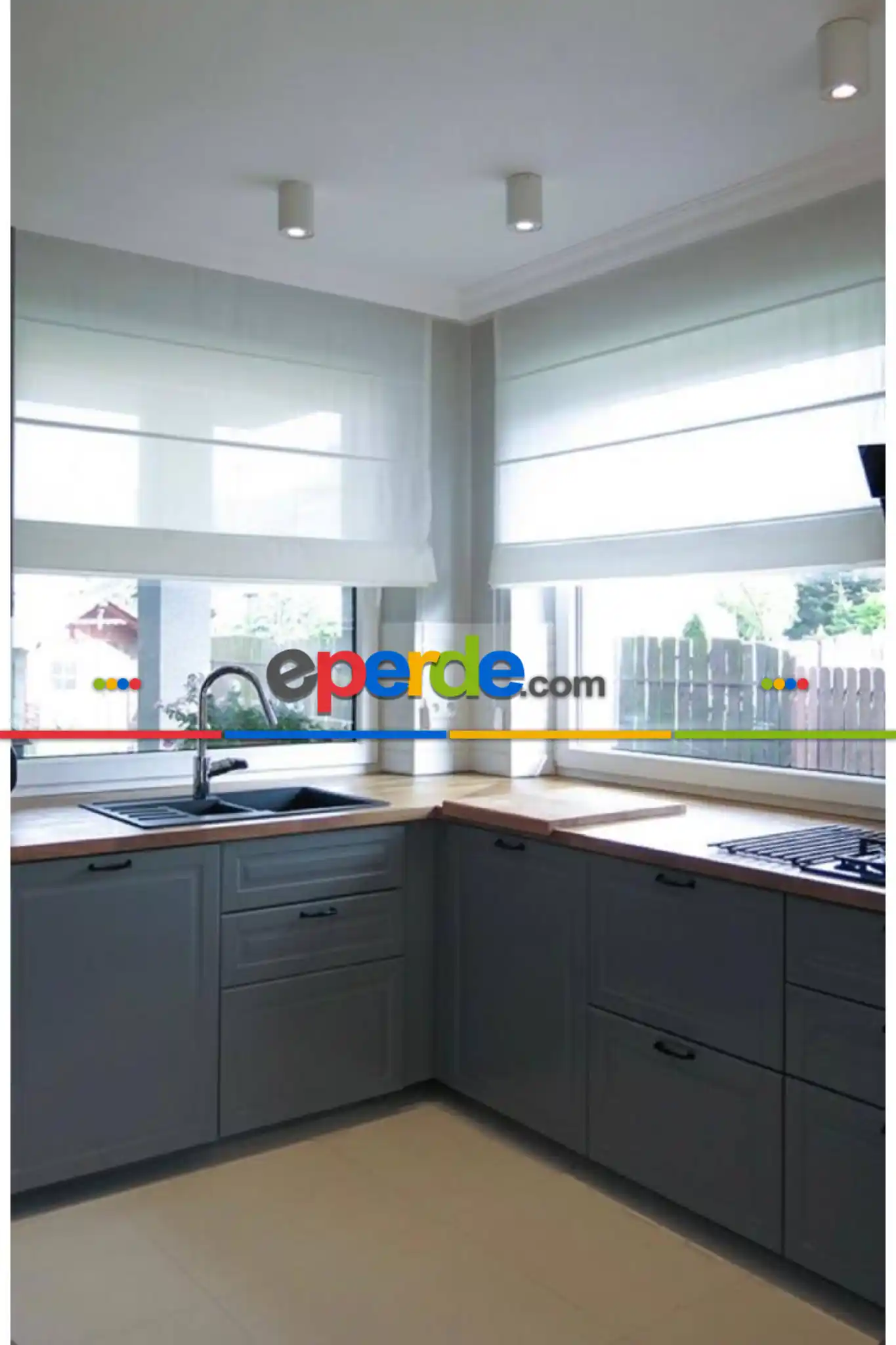 Salon - Katlamalı Perde Beyaz Keten Tül