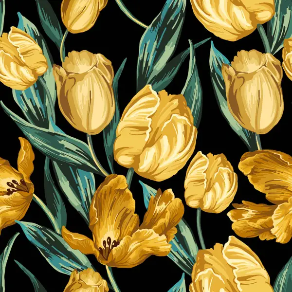 Çiçek Desenli Fon Perde Evm817 Kumaşı Kalındır Duck Bezi Değildir- Siyah-Hardal Sarısı