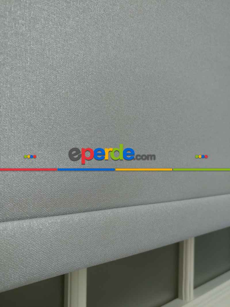 Gri Stor Perde Pastel Simli Serisi (pvc Kaplama) Kalın Dokulu- Gri Simli
