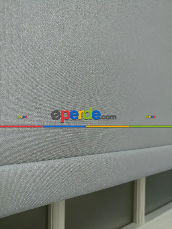 Salon Stor Perde - Gri Stor Perde Pastel Simli Serisi (pvc Kaplama) Kalın Dokulu- Gri Simli