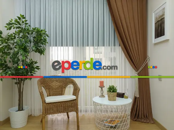 Soft Kakao Rengi Fon Perde Geniş En (285)- Kakao