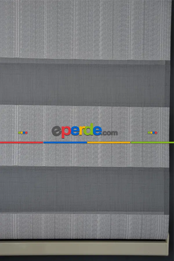 Halim Perdesan Jk-286 Koyu Turkuaz & Ekru Renk Etekli Veya Eteksiz Zebra Stor Perde