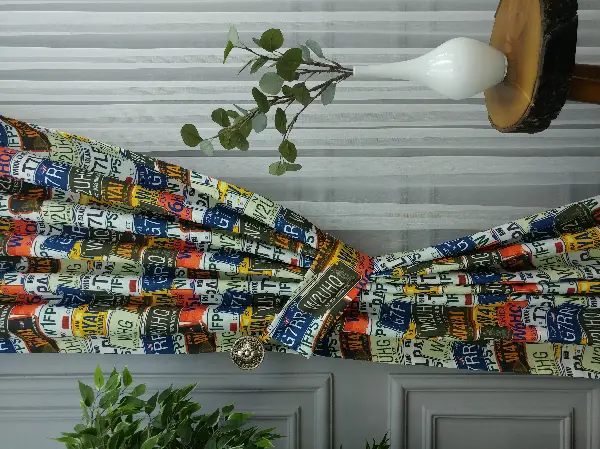 Pop Art Fon Perde K605 P - Kumaşı Kalındır Duck Bezi Değildir.- Lacivert-Yeşil-Mavi-Sarı-Beyaz-Çok Renkli