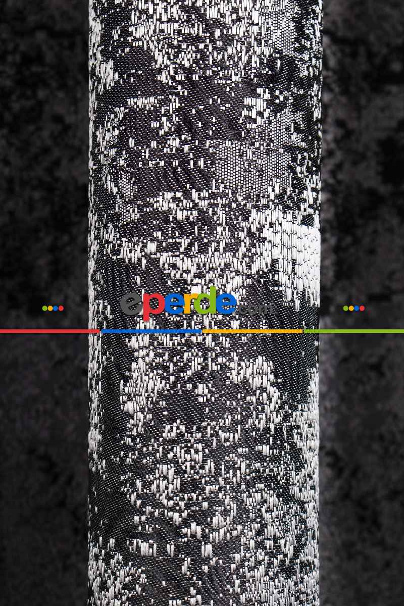 Yatak Odası Fon Perde - Siyah - Gri Antrasit Jakar Dokuma Fon Perde