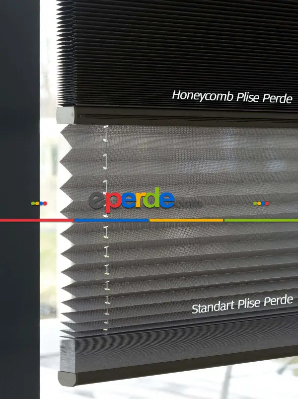 5 Renk Honeycomb Plise Perde, Kolay Montaj Sistemli, Cam Balkon Ve Pimapen İçin