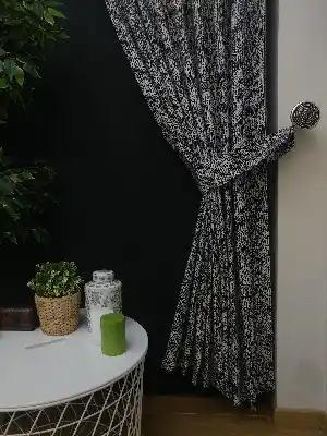 Siyah-beyaz Özel Seri Fon Perde ( Leke Tutmaz)- Siyah-Beyaz