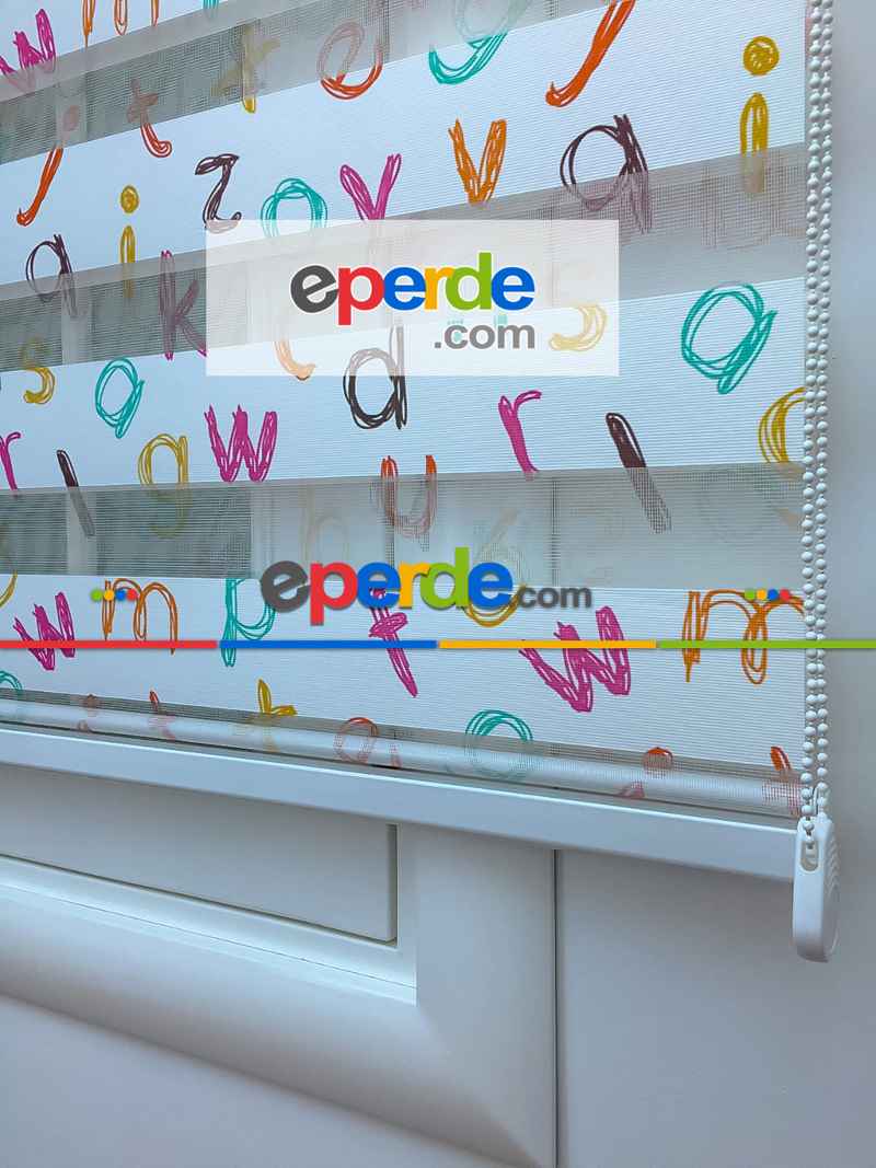 Zebra Perde- Dijital Alfabe Baskılı Zebra Perde- Diğer