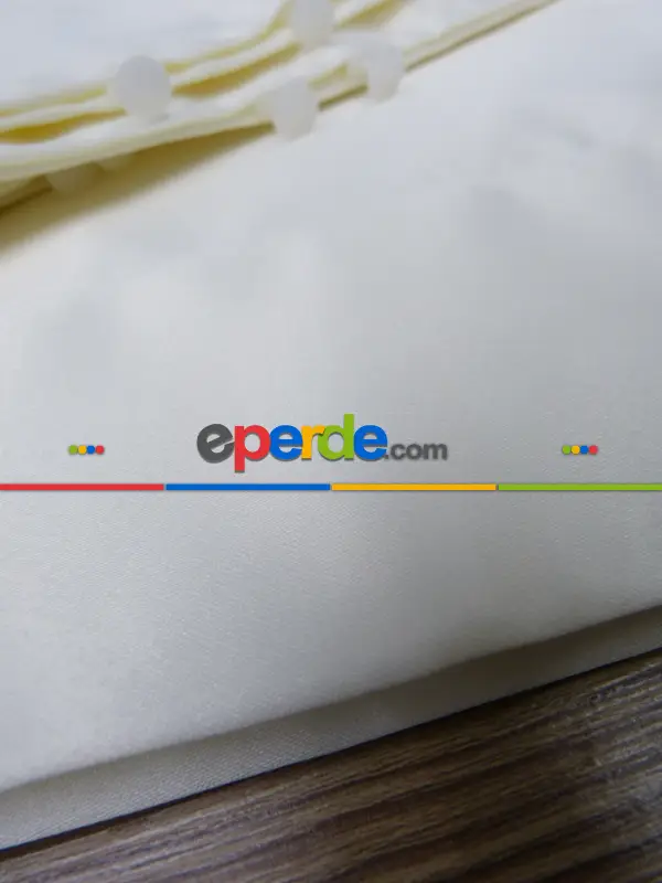 Oturma Odası - Güneşlik Perde - Krem 1. Kalite ( Yere Kadar Camlar İçin )- Krem Açık