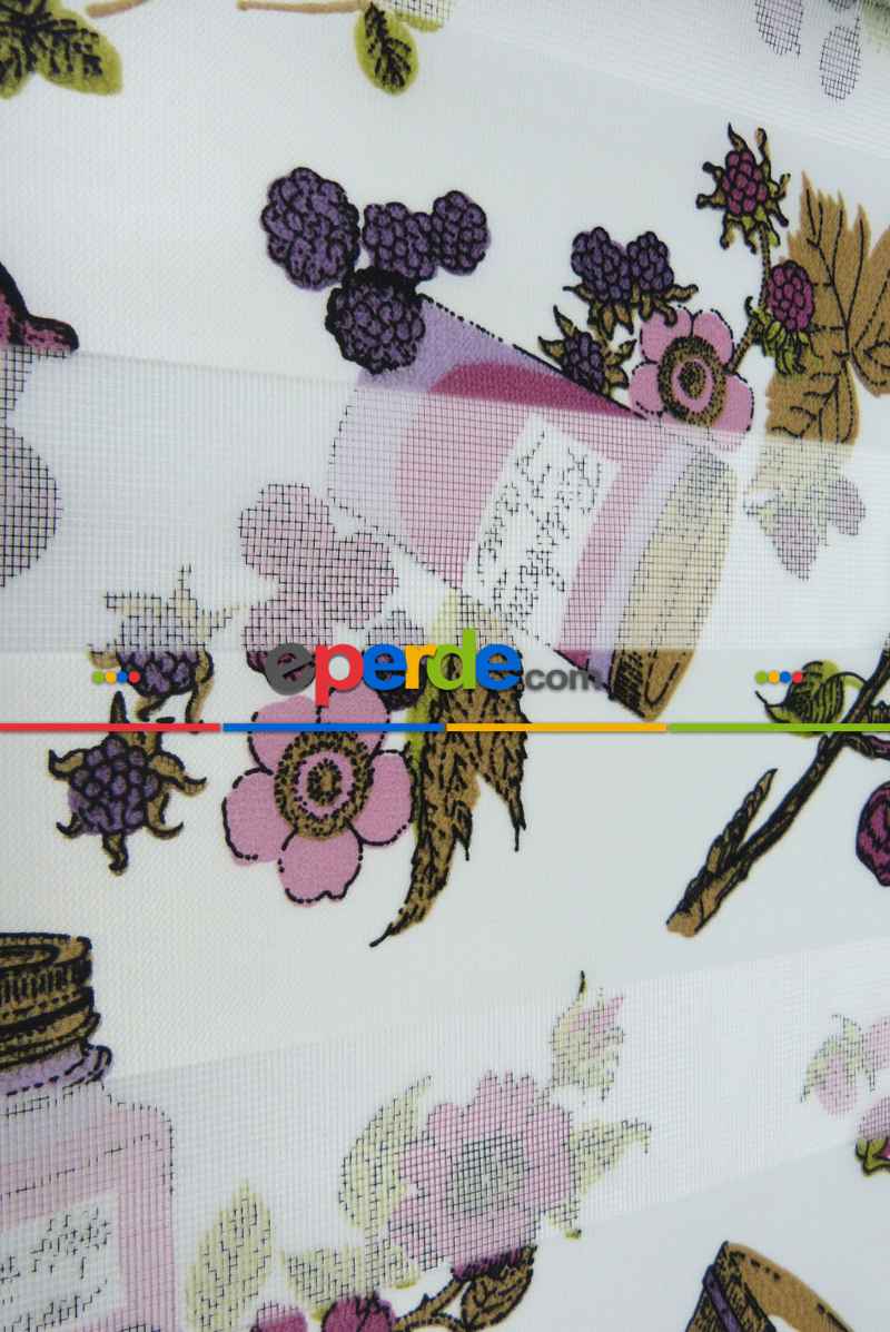 Mutfak Zebra Perde- Eflatun