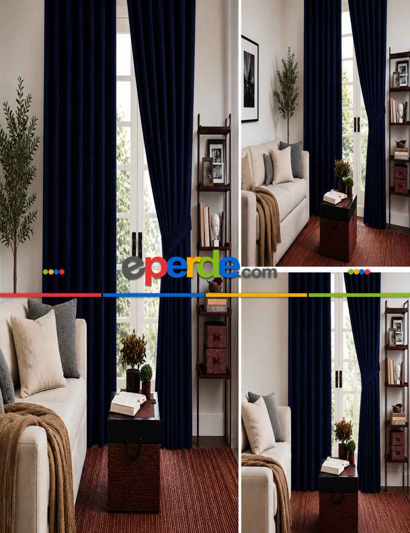 Salon - Lacivert Blackout Karartma Perde