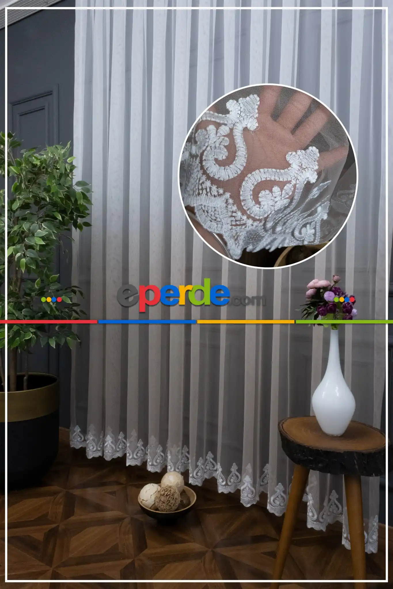 Tül Yarım Renkli Degrade Tül Renkli Tül