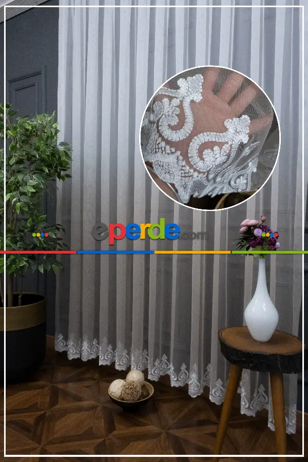 Tül Yarım Renkli Degrade Tül Renkli Tül