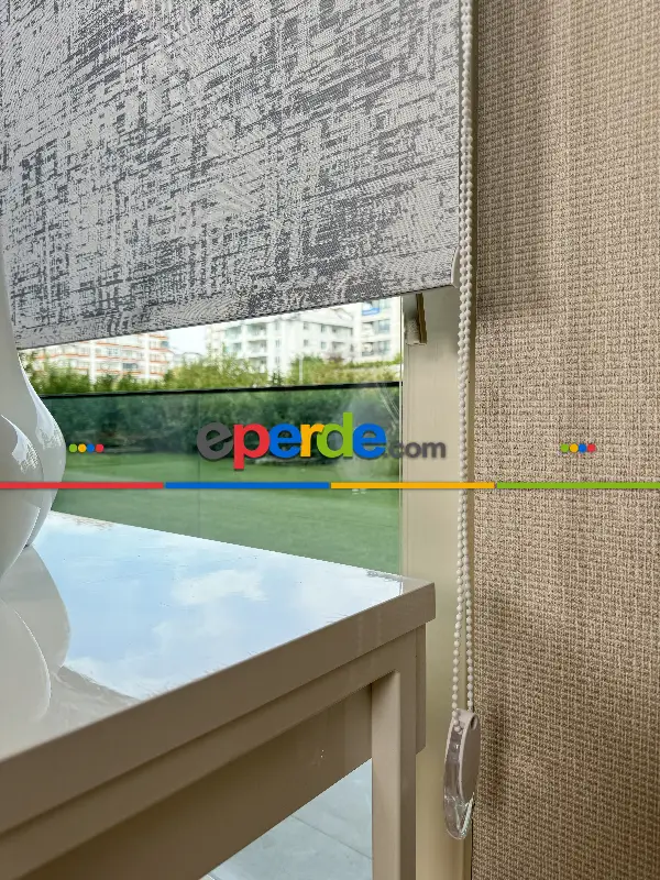 Salon Jakar Dokuma Stor Perde, Standart Metal Kasalı Yüksek Kalite Kornişe Kolay Montaj Seçenekli