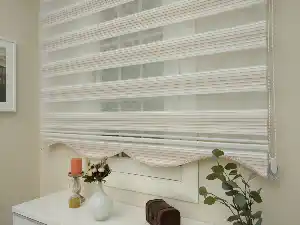 Oturma Odası - Zebra Perde - Degrade Renk Geçişli Pileli Zebra Perde- Pembe Pudra Pembe-pudra