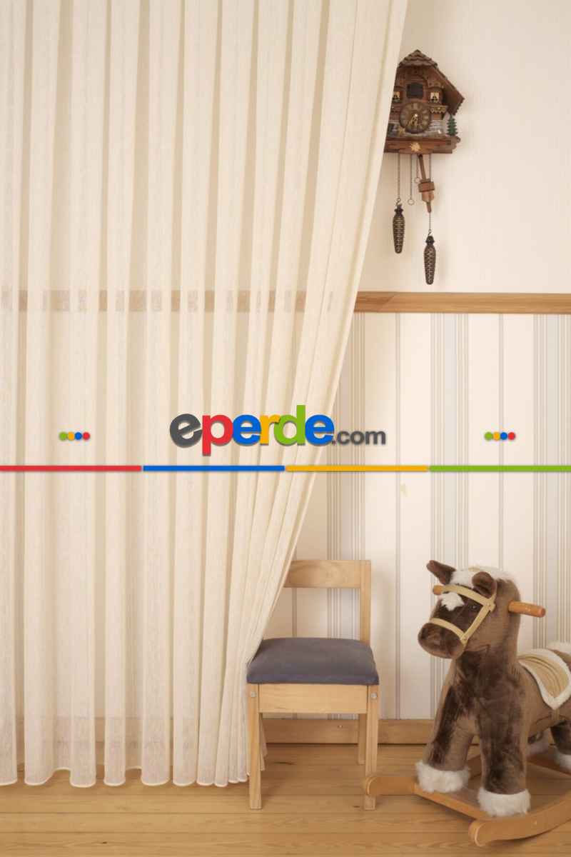 Yatak Odası - Natural Keten Tül Bej Rengi