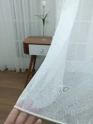 Perdeks Home Tül Perde 10 Lux Series- Ekru - Kurşunlu Tül