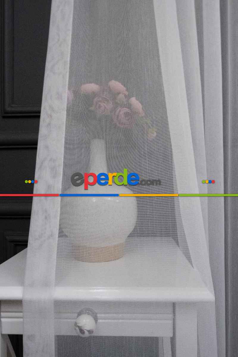 Genç Odası - Hafif Düz Keten Tül Çok Dökümlüdür - İtinalı Dikiş - Kanun Pile - Kurşunlu Tül