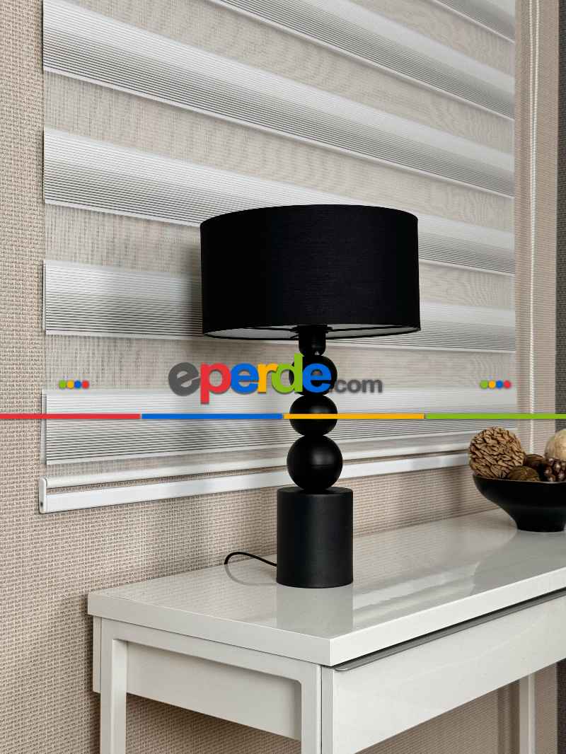 Genç Odası Ekru Bej Degrade Geçişli Dar Pliseli Zebra Perde, Standart Metal Kasalı Yüksek Kalite Kornişe Kolay Montaj Seçenekli