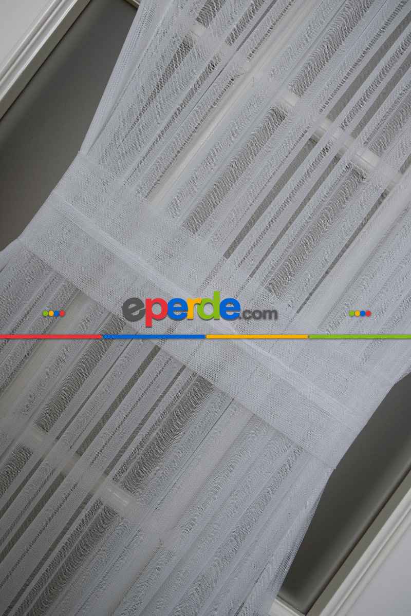 Briz Perde - Ekru Kar Tül Ütü İstemeyen Fantazi Tül