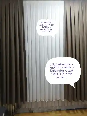 Calıfornıa Çift Taraflı Fon Perde - 98 Renk Seçenekli