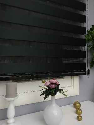 Perle Home Düz Zebra Perde Siyah